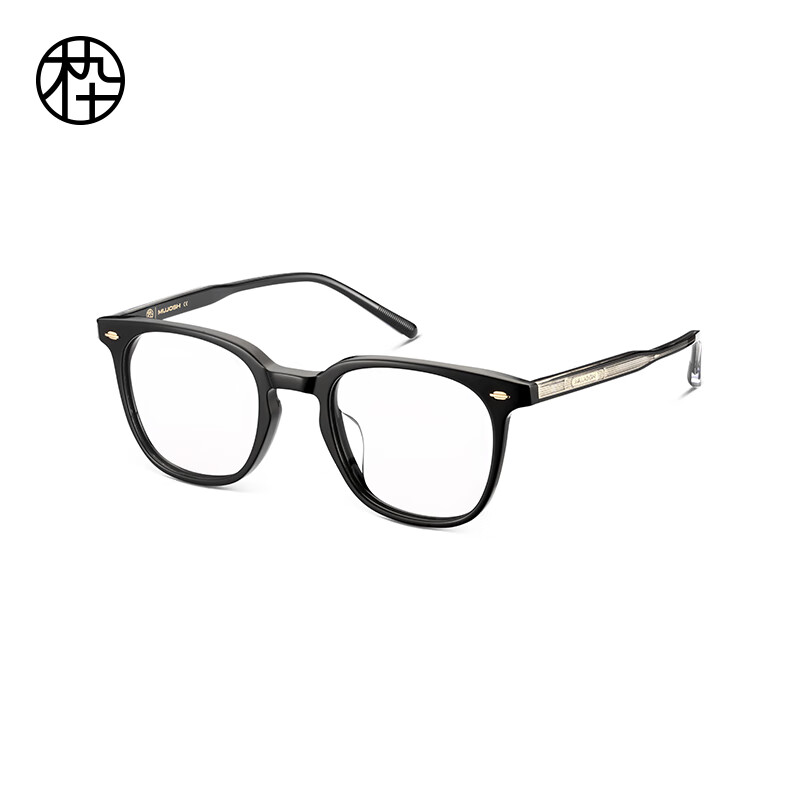木九十眼鏡女可配度數(shù)鏡片男款透明鏡架板材眼鏡框MJ101FH008 BKC1曜石黑 鏡框+柯達(dá)x木九十1.56高清防藍(lán)光
