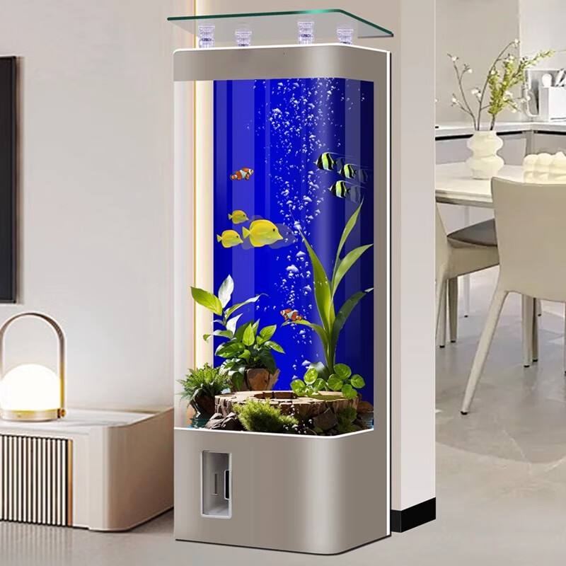 宝贝故事（BABY STORY）智能鱼缸客厅 鱼缸一体缸自循环免换水生态缸背过滤超白玻璃鱼缸 白色ultra版（变频水泵+气泵+移动显示屏） 60x40x138cm 长*宽*高