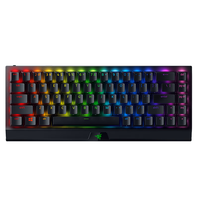 雷蛇（Razer）黑寡婦蜘蛛V3迷你無(wú)線版 68鍵 機(jī)械鍵盤(pán) 無(wú)線藍(lán)牙有線3種連接模式 RGB燈效 游戲電競(jìng) 綠軸