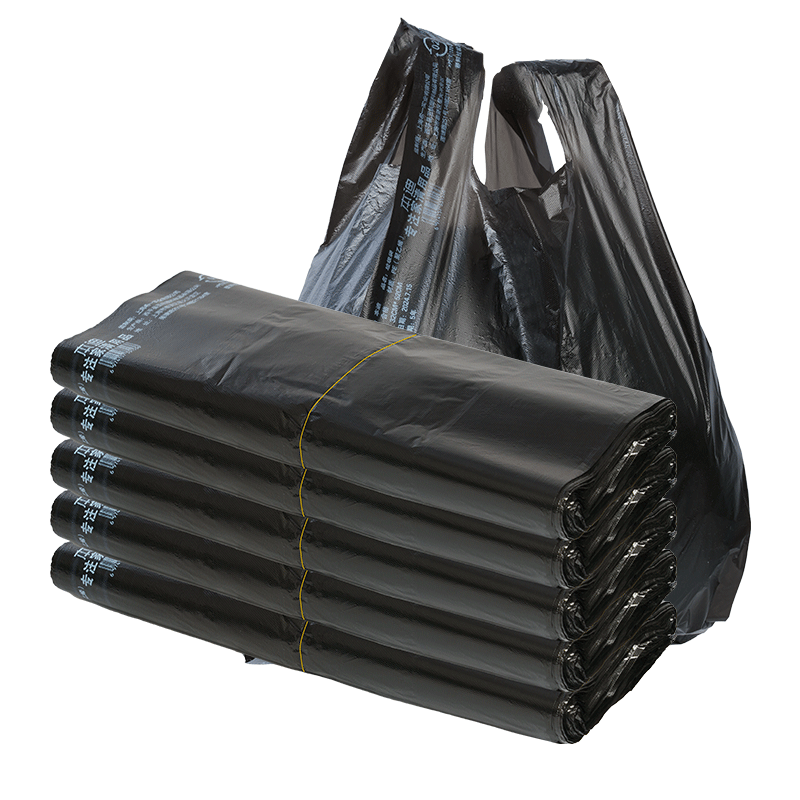 本迪背心垃圾袋黑色32*52CM*100只1.6丝加厚中号厨房卫生间手提塑料袋