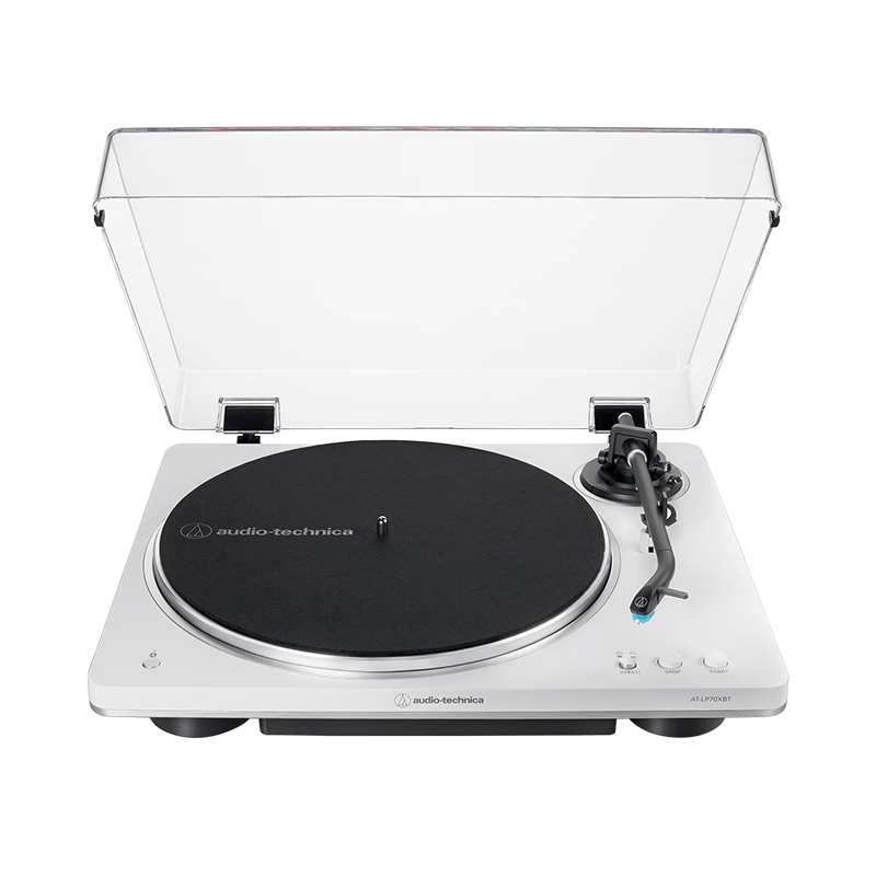 鐵三角（Audio-technica）?AT-LP70XBT WS 全自動(dòng)藍(lán)牙電唱機(jī) 黑膠唱機(jī)復(fù)古唱片機(jī)留聲機(jī)【2025新品】白銀