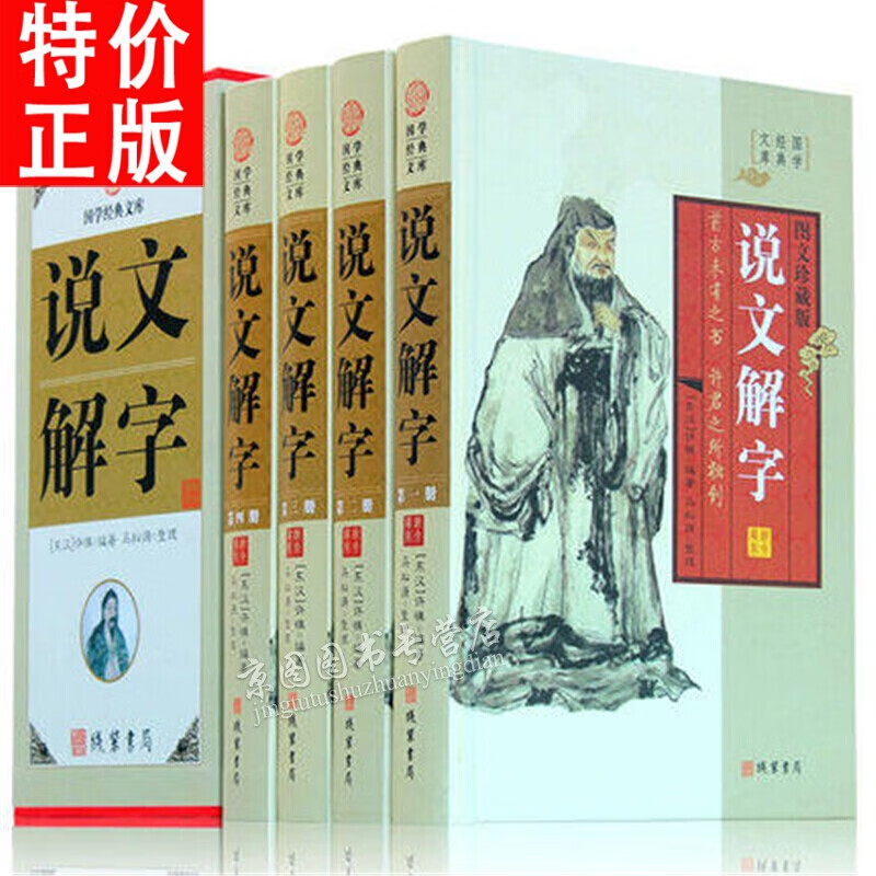 说文解字 4册精装说许慎注部首原文译文详解中国古代文字研究工具书汉语常用字典咬文嚼字