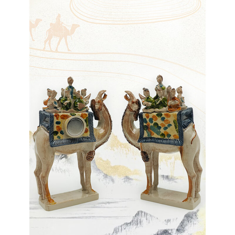 冰箱贴陕历博实习生陕西历史博物馆三彩骆驼载乐俑文创立体冰箱贴 三彩骆驼载乐俑立体冰箱贴