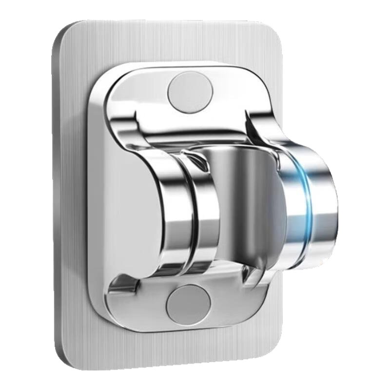 陶市花灑支架免打孔淋浴頭固定器底座噴頭吸盤(pán)可調節墻上掛鉤淋浴配件 【黑色】升級大面板丨承重200斤