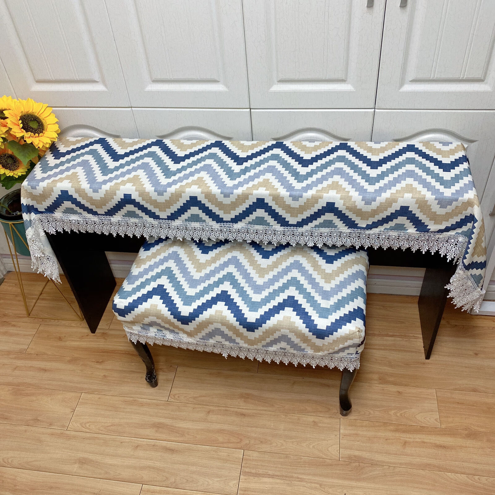 山头林村88键电钢琴罩钢琴盖布电子琴套钢琴防尘罩琴凳罩半罩蕾丝钢