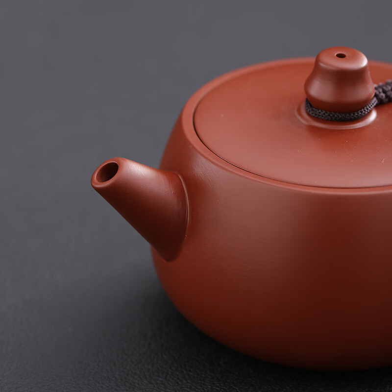 颖器大红袍紫砂壶200ml纳瓢壶大口单人泡茶壶茶杯手工家用功夫茶壶 大红袍纳瓢壶+2杯(礼盒装) 200ml