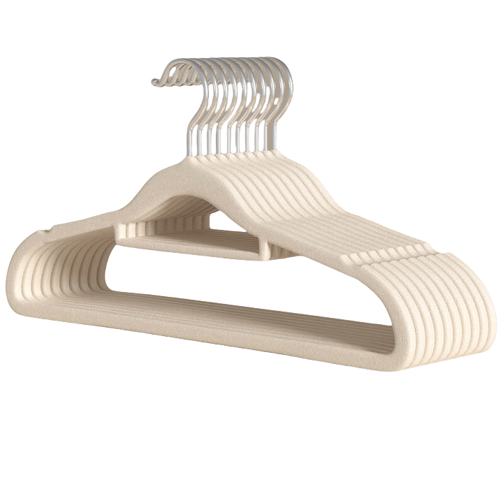 衣架家用掛衣防肩角衣?lián)畏阑瑹o痕大衣晾衣架宿舍陽臺衣服掛 植絨衣架隨機顏色5個