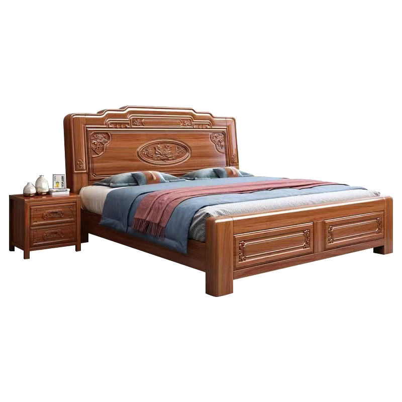 惠尋 京東自有品牌 中式金花梨木全榫卯結(jié)構(gòu)純實(shí)木床1米8大床仿古典 床+環(huán)保棕墊 【標(biāo)準(zhǔn)腳】1.8米x2米(滿鋪花梨木床板)