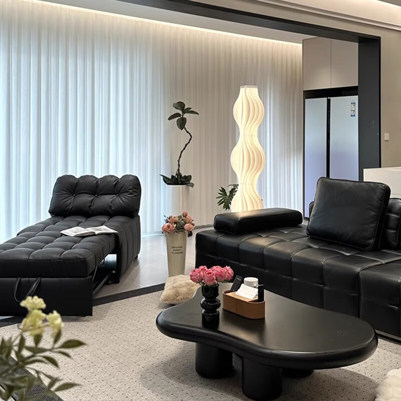 鼎禾泡芙折叠沙发床单双人两用2026新款小户型客厅休闲坐卧伸缩床 【米白色】1.2米沙发床 猫抓皮【顺丰送货上门】