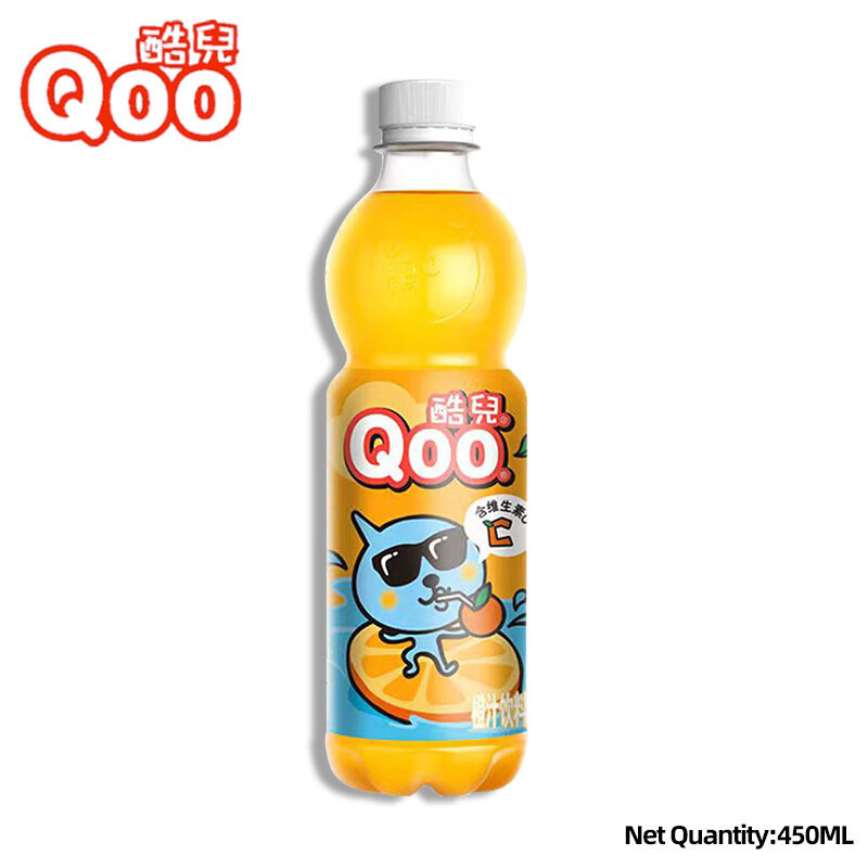 酷儿（Qoo）美汁源可口可乐橙汁饮料 450ml/瓶 苹果汁果味果汁饮品整箱葡萄桃 橙汁儿味酷兒 450ml*12 瓶 (整箱)