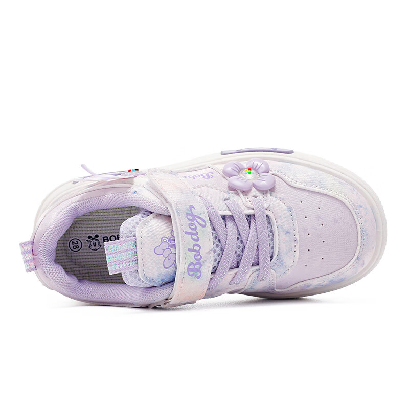 巴布豆童鞋女童秋款百搭时尚休闲鞋2025中大童舒适跑鞋低帮儿童板鞋 糖果紫 30 适合脚长18.0cm