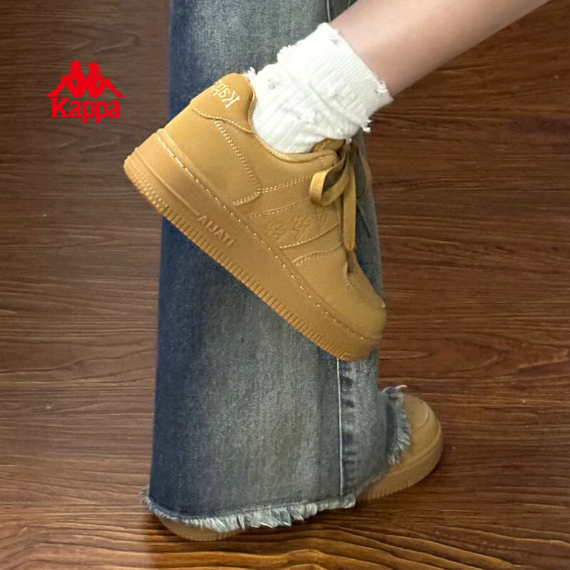 卡帕（Kappa）女鞋冬季2025新款增高小白鞋子女百搭休闲运动板鞋女 雄鹿棕 40