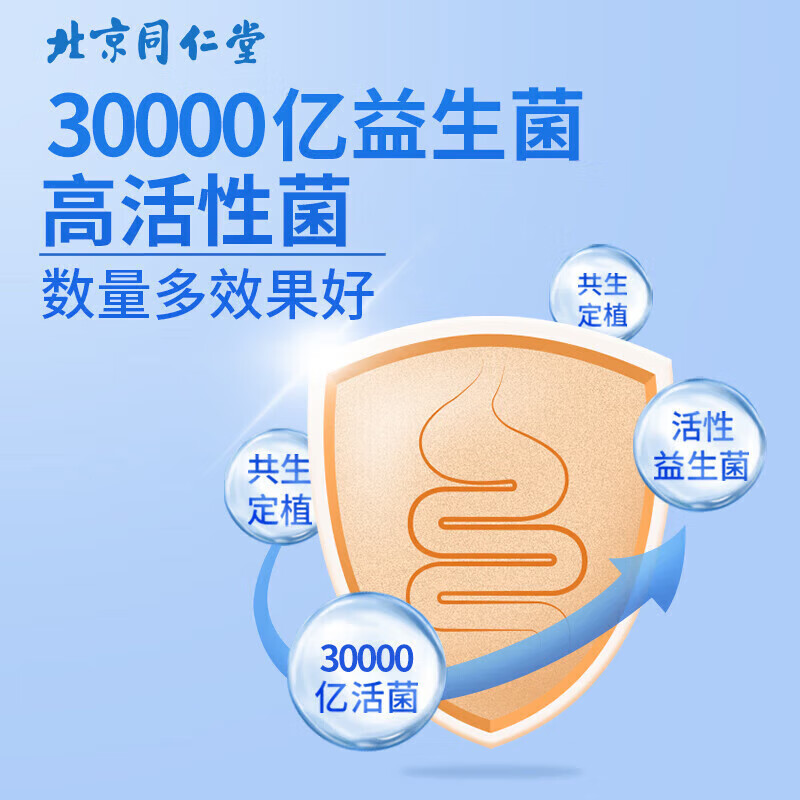 同仁堂复合益生菌中老年调理肠胃肠道便秘脾胃调节肠道菌群 复合益生菌 30条*3盒