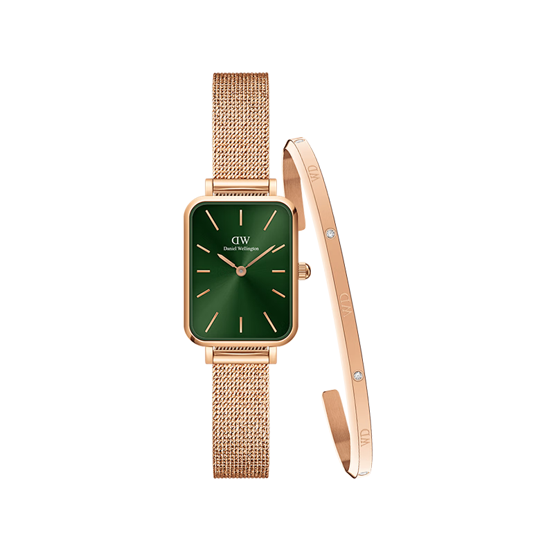 丹尼爾惠靈頓（DanielWellington）DW女士手表小綠表腕表+時尚首飾星辰手鐲女手環(huán)七夕禮物445+531