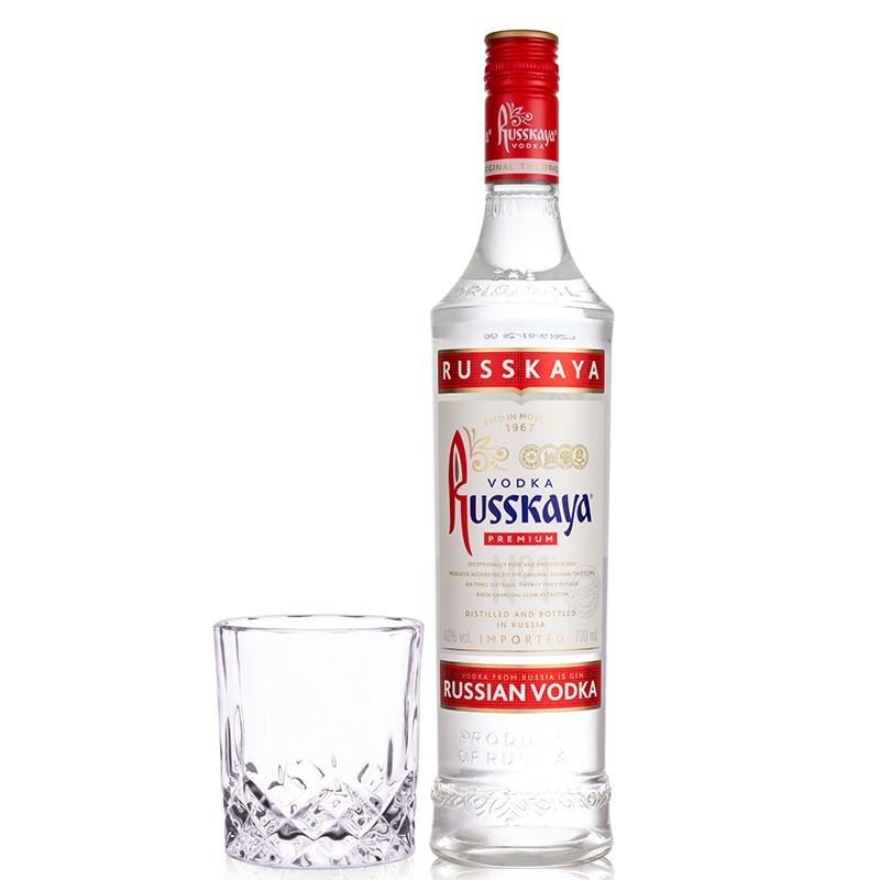 俄罗斯原瓶进口洋酒 俄罗斯红牌伏特加酒RUSSKAYA烈酒鸡尾酒基酒
