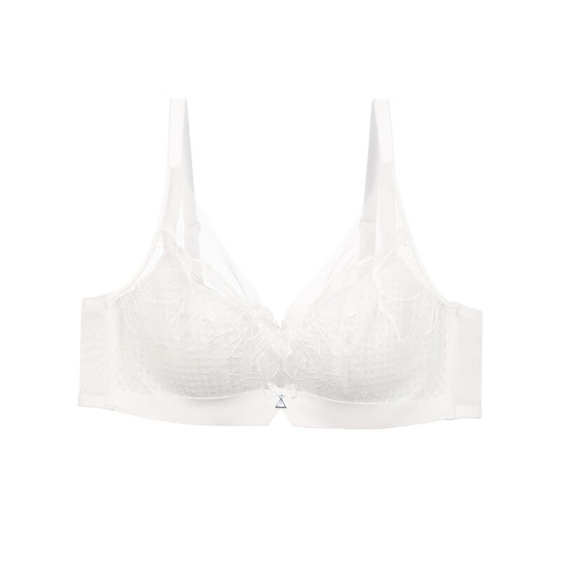 安莉芳【风巢杯】专柜新品蕾丝深v性感文胸女大胸显小内衣EB00820 乳白色CRM 80C