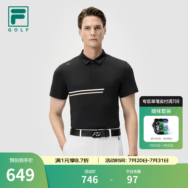 FILA ��ֹٷ�������֯����POLO��2025���¿�߶����˶��������� ���-BK XL 180/100A/XL