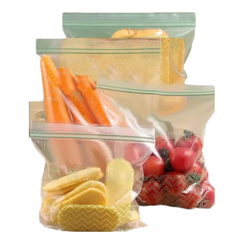 抗菌保鲜袋收纳水果冷冻家用食品级密封袋加厚PE双层封口 食品级密封袋大号2盒20只