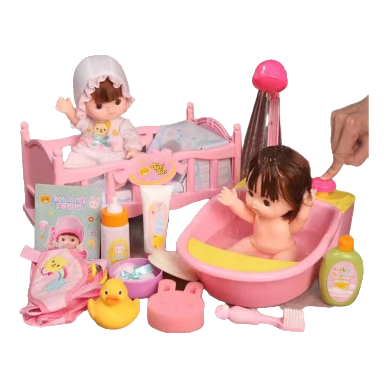 mimiworld正品貓咪罐頭塔仿真小貓咪小女孩生日禮物過家家兒童玩具3-6歲 mimiworld洗香香娃娃