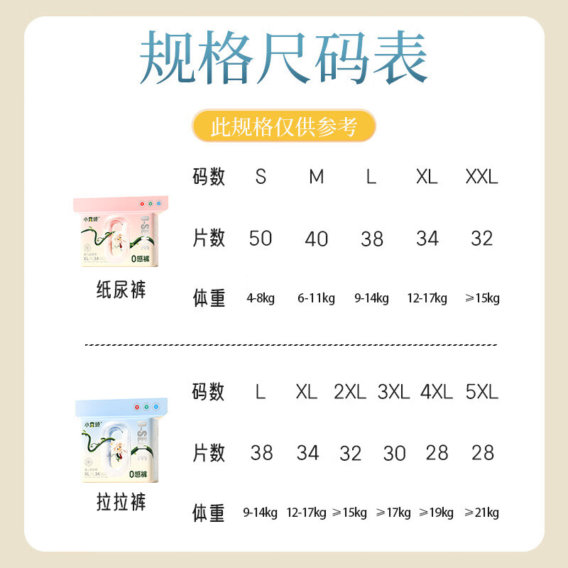 小童领新款0感裤纸尿裤拉拉裤婴儿尿不湿(单包) 34片纸尿裤XL码