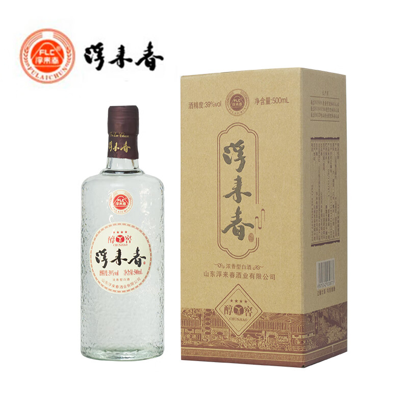 浮来春39度浓香型白酒整箱6瓶醇窖福利山东名酒老字号 39%vol 500ml 6