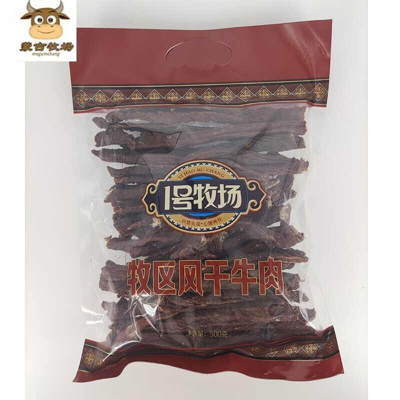 1號牧場(chǎng)【送牛筋】一1號牧場(chǎng)超干牛肉干手撕風(fēng)干牛肉干牧區全干500g零食 500克