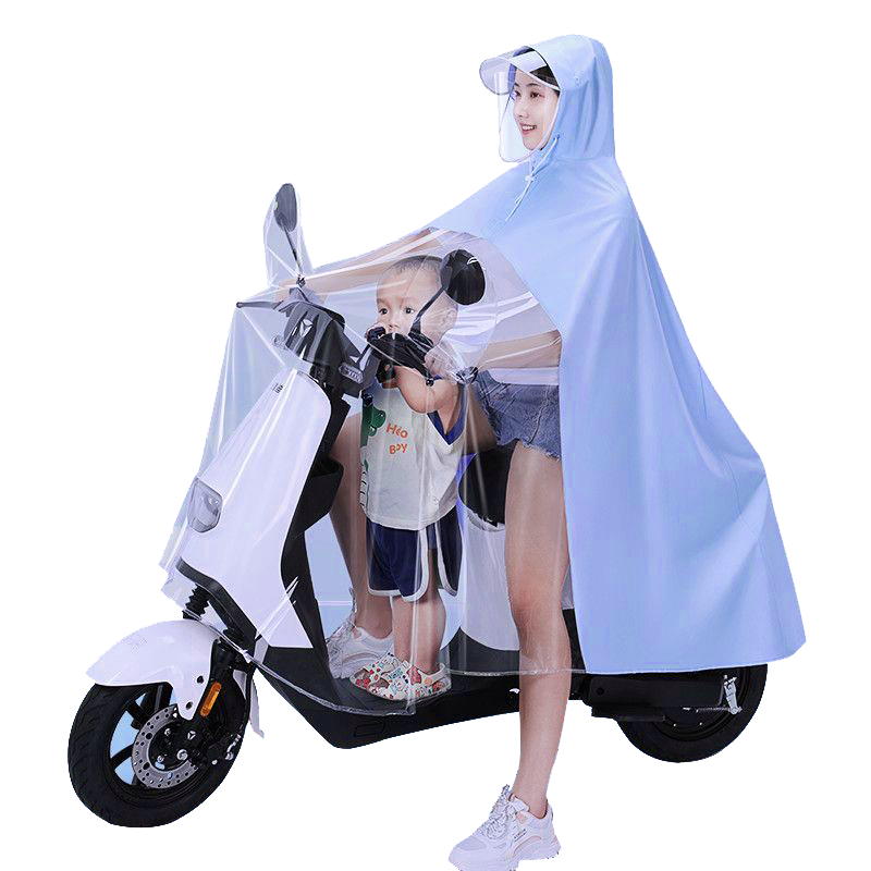 騎安【甄選直發(fā)】雨衣電動(dòng)車(chē)單雙人母子男女親子全身防暴雨電瓶摩托車(chē) 3XL無(wú)鏡套-橙色