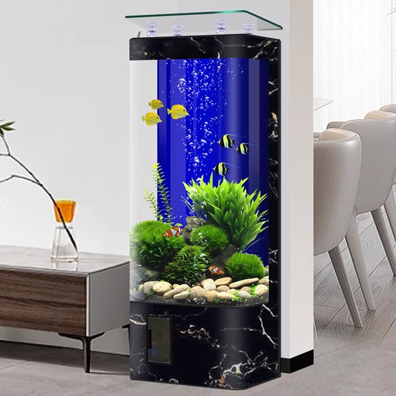 宝贝故事（BABY STORY）智能鱼缸客厅 鱼缸一体缸自循环免换水生态缸背过滤超白玻璃鱼缸 白色ultra版（变频水泵+气泵+移动显示屏） 60x40x138cm 长*宽*高