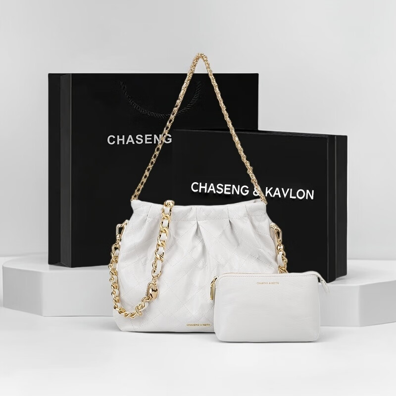 CHASENG&KAVLON轻奢品质包包小&ck女包流浪包女士包水桶包链条包托特包生日礼物 黑色中号-轻奢CK流浪包 CK0809