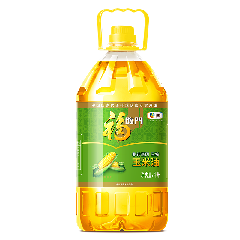 福临门 非转基因 压榨玉米油 4L