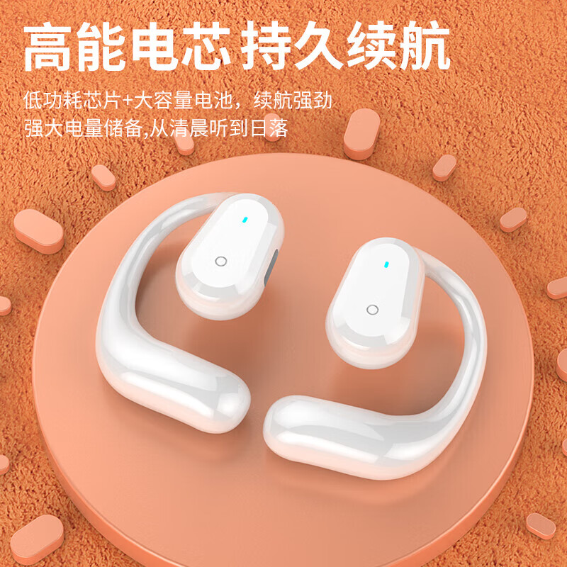 麦拉森无线耳机左右双耳蓝牙耳机挂耳大音量超长续航 白色【5.4蓝牙芯片*APS音质】 双耳版本