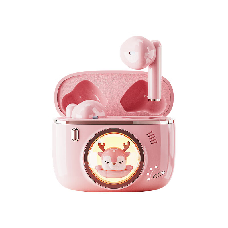 其他家星宠无线蓝牙耳机可爱卡携迷你入耳式太空舱音乐运动耳机 粉色 卡通蓝牙耳机