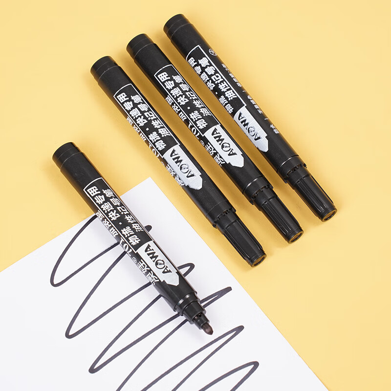 美衣羊油性记号笔黑色防水不可擦大头笔物流快递专用粗笔可加墨水记号笔 黑色1支装