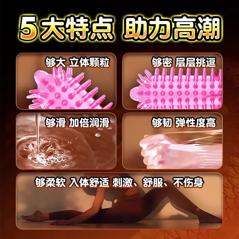 倍力乐入珠套一体带刺大颗粒刺激阴蒂变态情l趣安全套高l潮狼牙 暴击刺牙体验【10只】暴击刺牙10