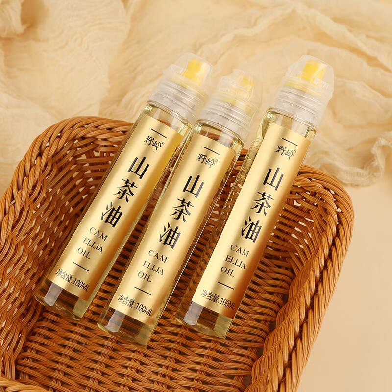 野岭冷榨山茶油100ml 挤压瓶山茶籽油高端食用油 优质单不饱和脂肪酸