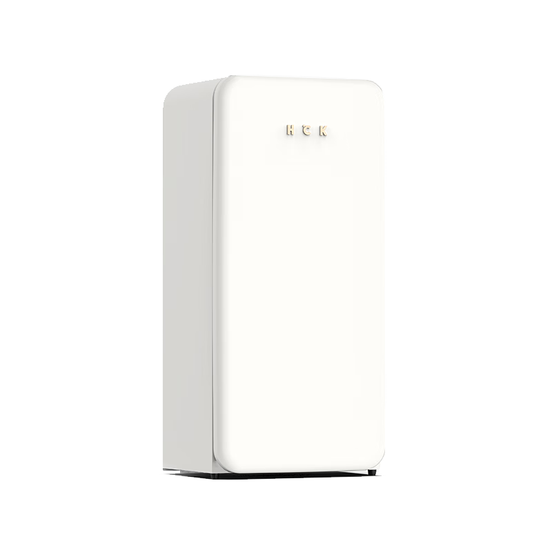 HCK哈士奇墩墩冰箱156升单门复古冰箱一级能效风冷除霜家用嵌入冰柜RC-168D-FS象牙白