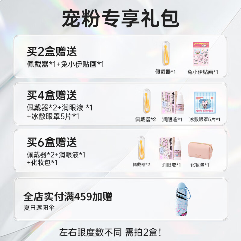 伊娃爱美瞳光的假想日抛10片中大直径隐形眼镜女三明治工 【郑燕姿同款】晋级爱神14.5丨粉灰高光渐变 0度