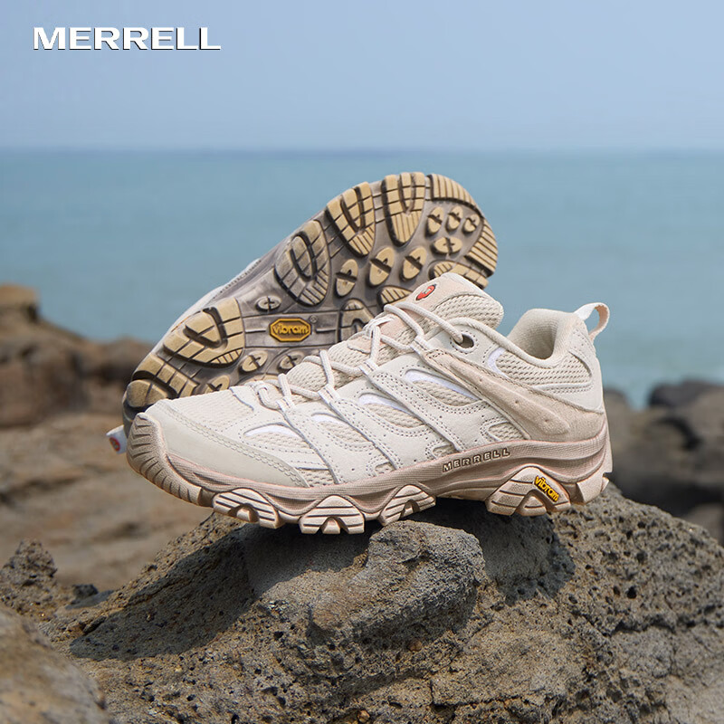 迈乐（Merrell）男女款户外登山徒步鞋减震MOAB3轻量迈越者3防滑时尚耐磨透气 J035883白灰米（男款） 40