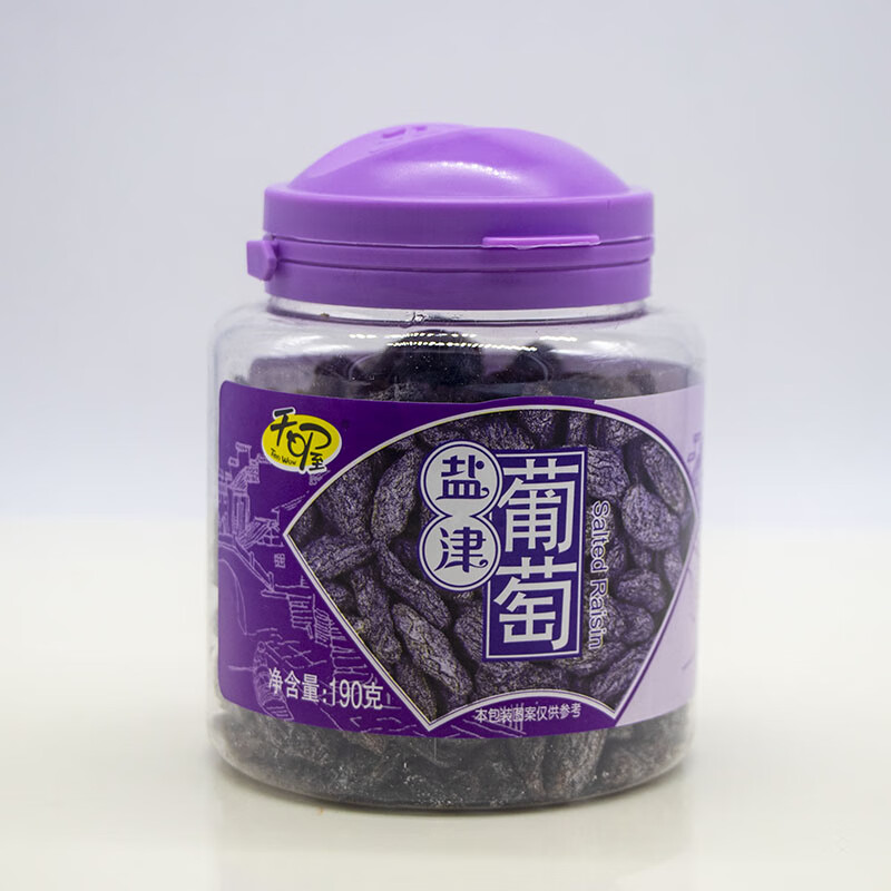 天喔（Ten Wow）鹽津葡萄干190g罐裝蜜餞果脯水果干休閑零食品小吃 大顆粒 190G*1罐