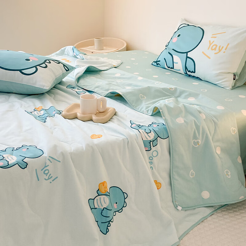 多喜爱家纺新品全棉可水洗机洗空调被夏凉被 卡通全棉空调被 【亲肤柔软 舒爽透气 】是龙龙吖 150*120cm