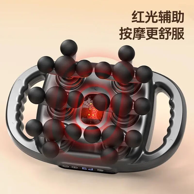 奥克斯筋膜枪22头专业级按摩器全自动多功能全身深层肌肉放松按摩仪腰背部电动12多头肌肉放松腿部颈膜枪 黑色-22头顶配礼盒款 多档多模式