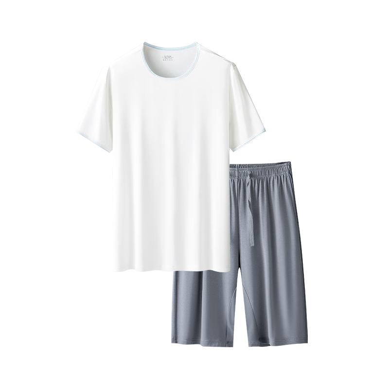 天蠶80S天絲莫代爾睡衣男士短袖短褲夏季薄款冰絲夏天套頭家居服