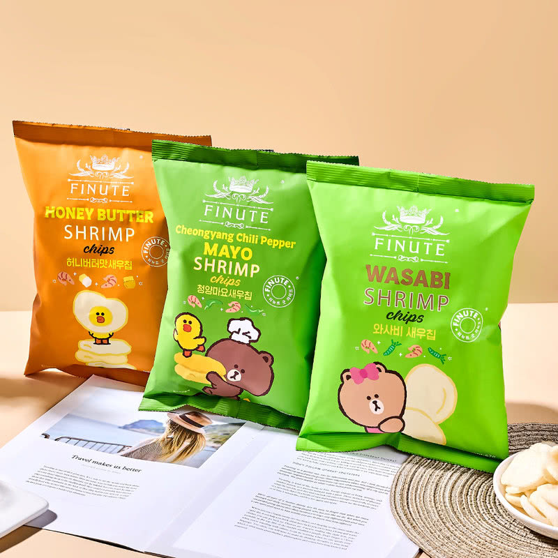 趣萊福山姆代購出游分享裝372g62g6薯片蝦片三種口味零食 整盒372g郵袋發(fā)貨