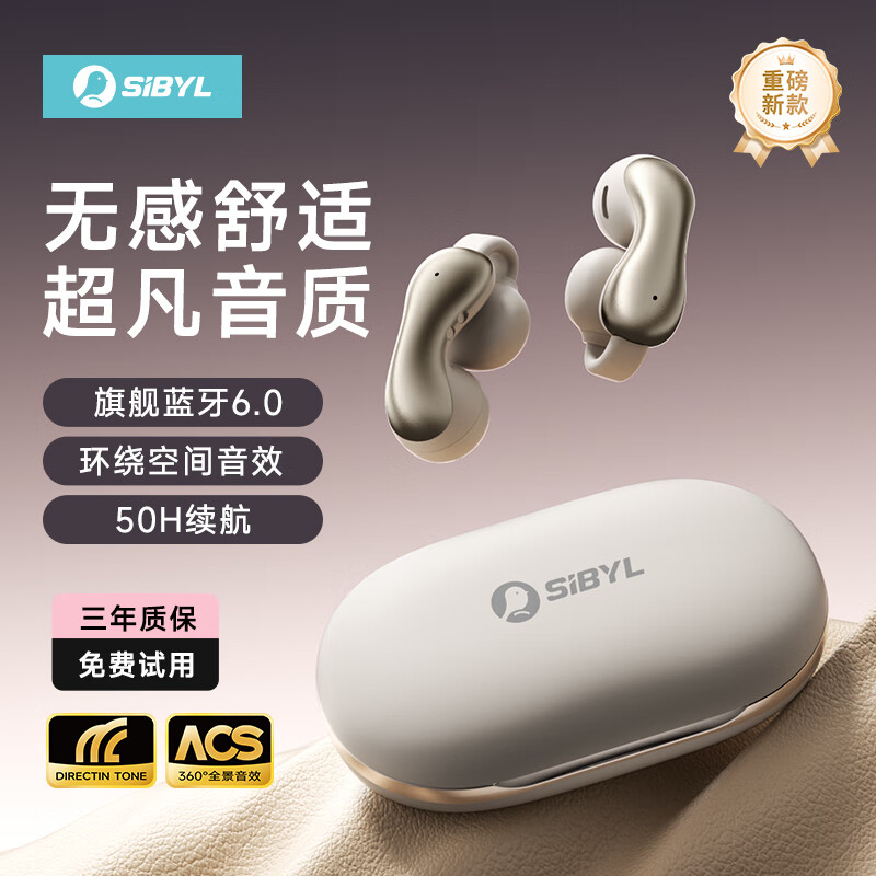 熙彼儿【舒适不漏音丨蓝牙6.0】2025最新款蓝牙耳机耳夹式超长续航无线运动跑步开放式降噪男女士专用 钛金灰【蓝牙6.0丨立体环绕音效】 旗舰款丨超清通话+游戏无感延迟