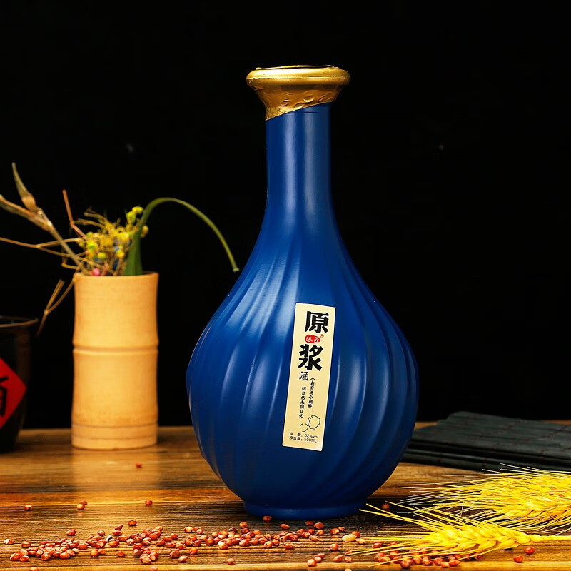 浓匠蓝原浆白酒整箱特价52度浓香型白酒粮食酿造酒500ml*6瓶礼盒装 52度 500mL 6瓶