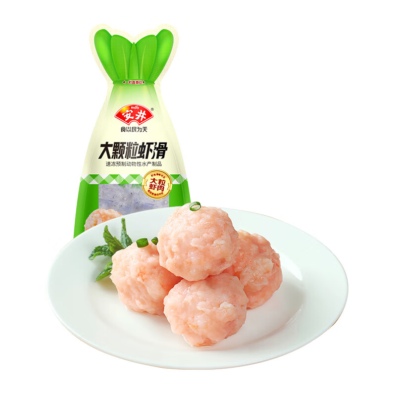 安井新品鱼滑100g*5袋+大颗粒虾滑100g*5袋火锅关东煮煮汤方便食材 鱼滑100g*5+大颗粒虾滑100g*5