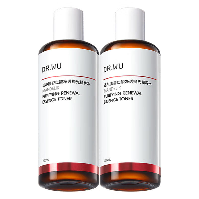 达尔肤（DR.WU）杏仁酸净透抛光精粹爽肤水200ml*2果酸去角质提亮控油补水保湿