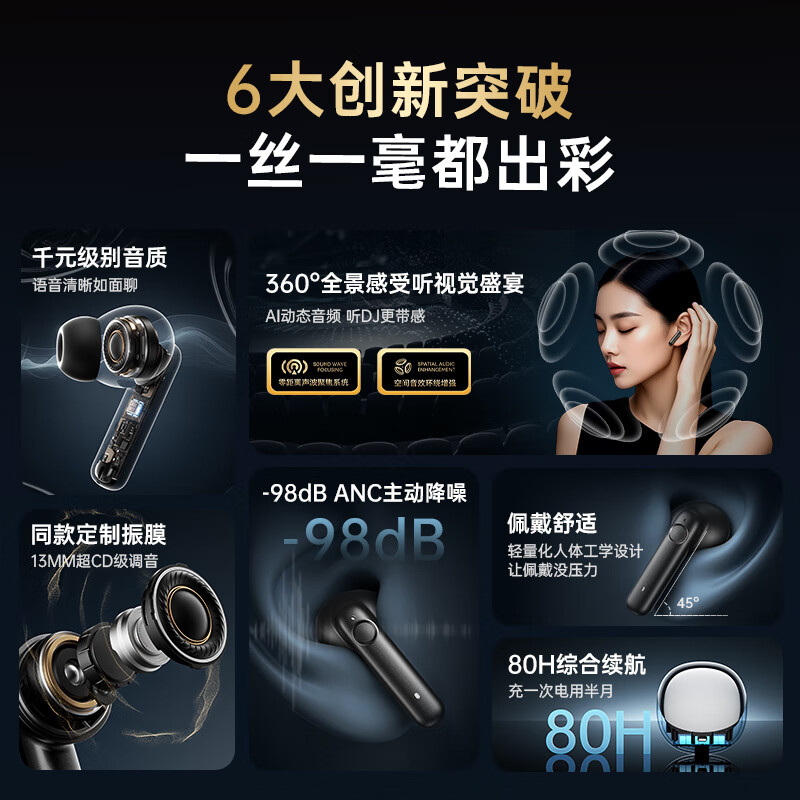 GGCHG【2025最新款丨100%降噪好评】适配索尼降噪蓝牙耳机入耳式真无线运动音乐游戏超长续航金榜第1名 初雪白【深度降噪高配版】 安卓苹果华为小米支持蓝牙全通用