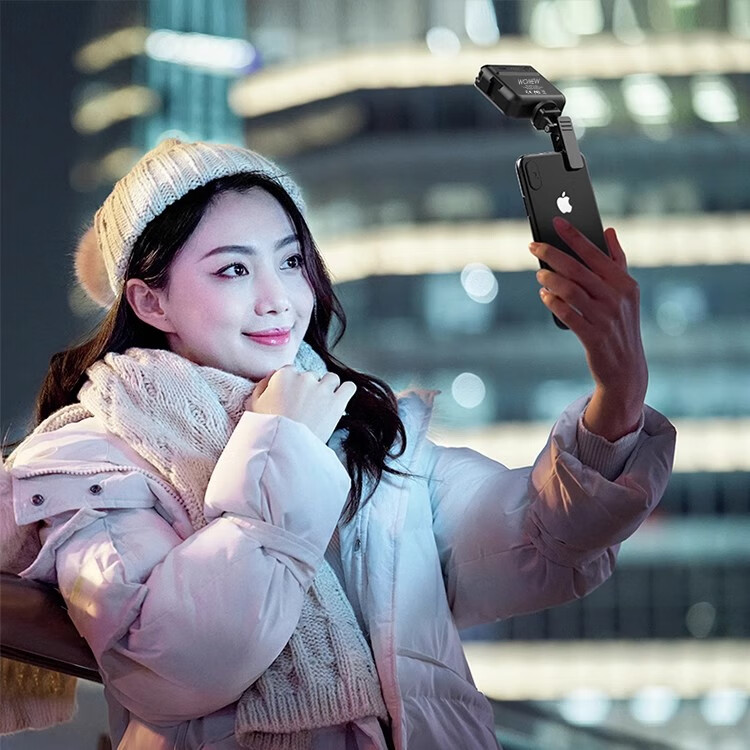 wonew七彩蜗牛补光灯手机直播支架七彩RGB三脚架美颜化妆脸灯手机架录像设备单反迷你云台旅游vlog神器 【冷暖款/FL02-白】美颜补光灯+手机夹