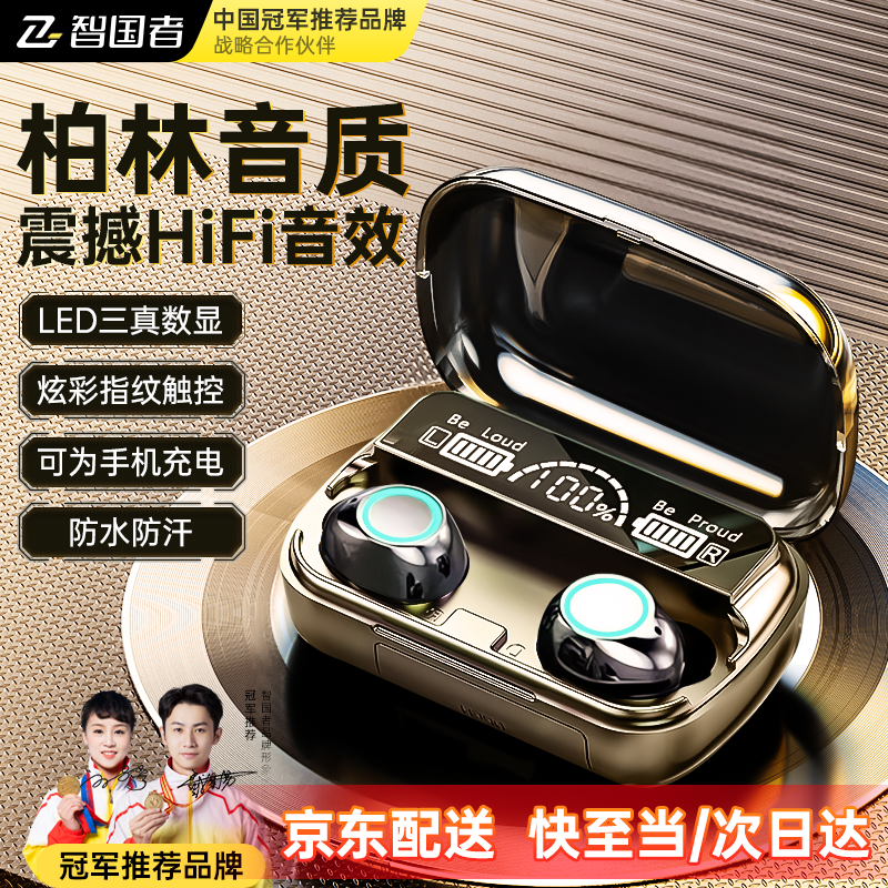 智国者【2025年最新款丨柏林音质】蓝牙耳机入耳式真无线超长续航音乐降噪运动跑游戏手机通用不伤&amp;耳朵